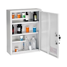 AdirMed Large Steel Medical Cabinet with Dual Key Lock, 1.16 cu. ft. (999-04-WHI)