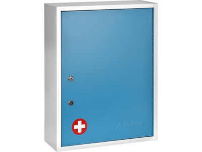 AdirMed Large Steel Medical Cabinet with Dual Key Lock, 1.16 cu. ft. (999-04-BLU)