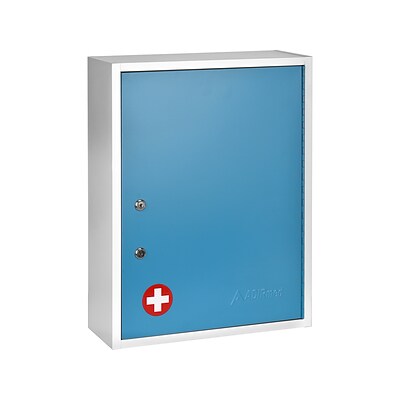AdirMed Large Steel Medical Cabinet with Dual Key Lock, 1.16 cu. ft. (999-04-BLU)