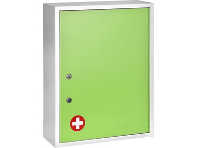 AdirMed Large Steel Medical Cabinet with Dual Key Lock, 1.16 cu. ft. (999-04-GRN)