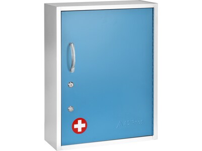 AdirMed Steel Medical Cabinet with Dual Key Lock, 1.16 cu. ft. (999-06-BLU)