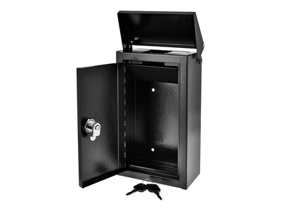 AdirOffice Large Key-Lock Drop Box Mailbox, Black (631-11-BLK)