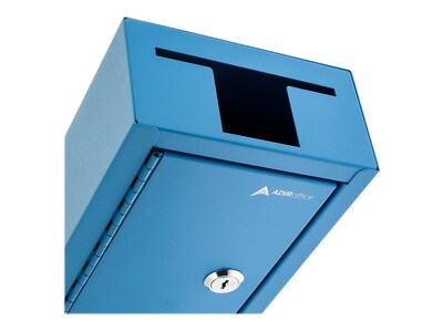 AdirOffice Large Key-Lock Drop Box Mailbox, Blue (631-12-BLU)