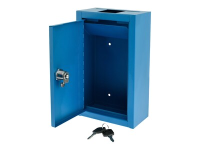 AdirOffice Large Key-Lock Drop Box Mailbox, Blue (631-12-BLU)