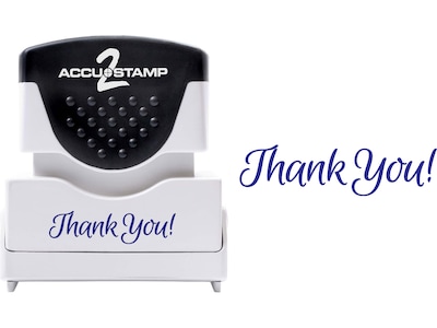 Accu-Stamp 2 Pre-Inked Stamp, "Thank You!", Blue Ink (035630)