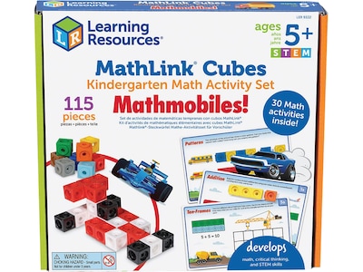 Learning Resources MathLink Cubes Kindergarten Math Activity Set: Mathmobiles!, Multicolor (LER 9332