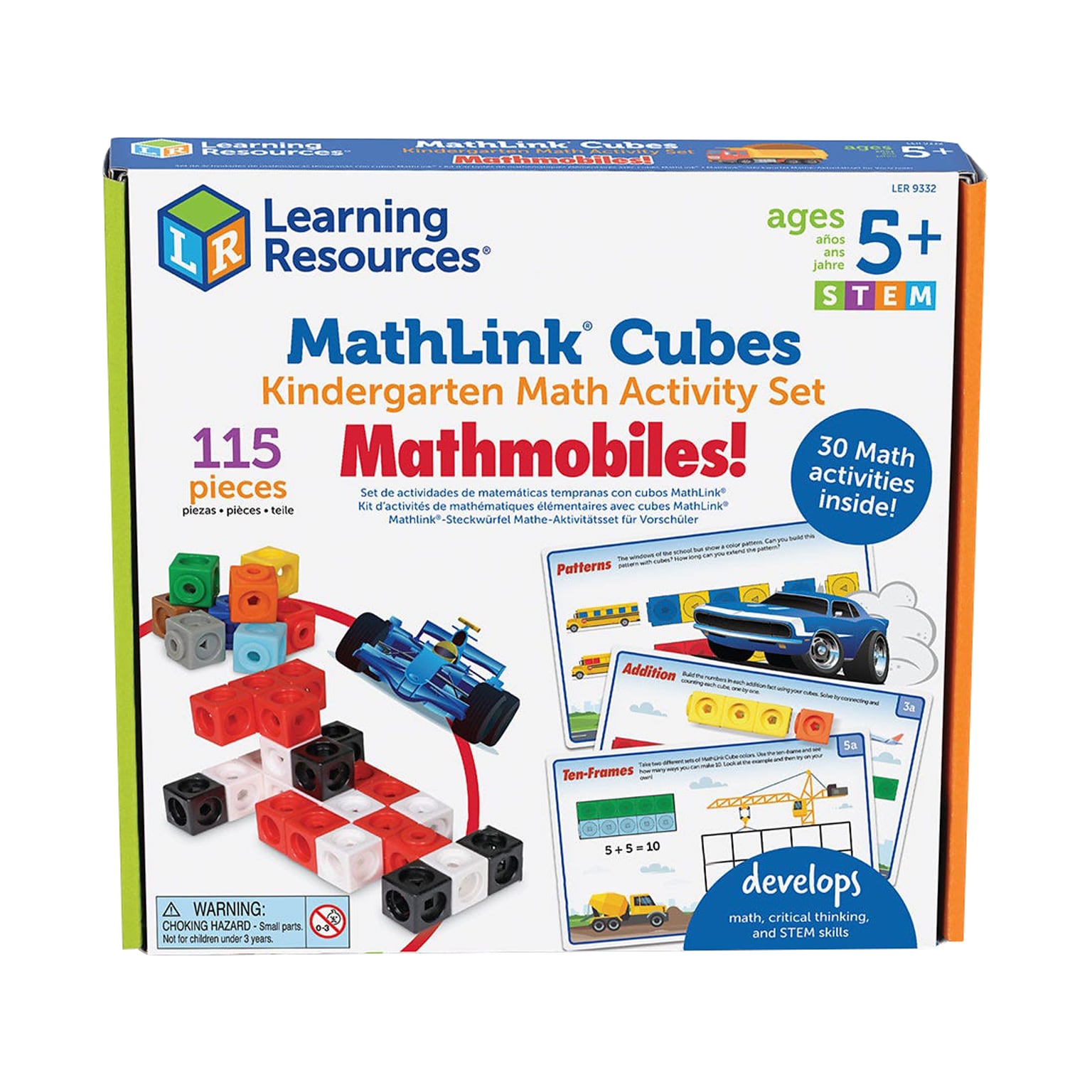 Learning Resources MathLink Cubes Kindergarten Math Activity Set: Mathmobiles!, Multicolor (LER 9332)