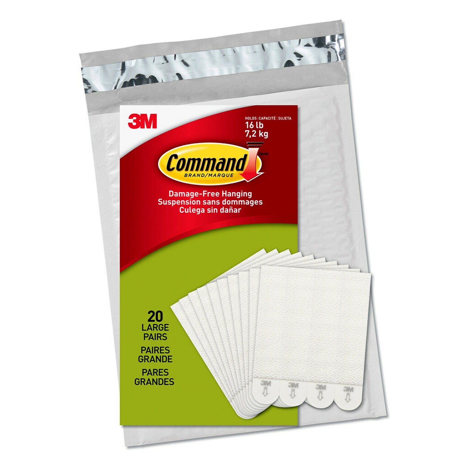 Command Large Picture Hanging Strips, Damage-Free, White, 20 Pairs, 40-Command Strips (17206-20NA)