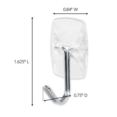 Command Small Wire Hook, 0.5 lb., Clear, 40/Pack (17067CLR-S40NA)