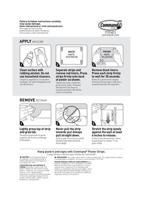 Command Small Poster Strips, White, 4 Strips/Pack, 100 Sets/Pack (17024CABPK)