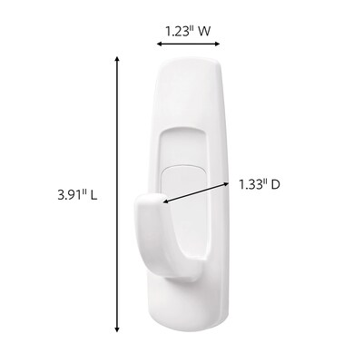 Command Large Utility Hooks, White, Damage Free Hanging of Dorm Room Decorations, 3 Command Hooks, 6 Command Strips (17003-3ES)