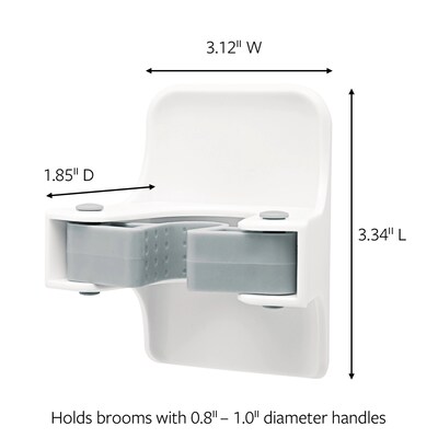 Command Large Broom Gripper, 4 lb., White, 2/Pack (17007-HW2ES)