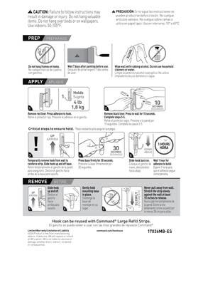 Command Large Double Hook, Matte Black, 1 Hook, 1 Strip/Pack (17036MB-ES)