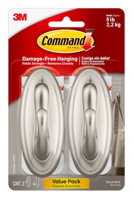 Command Large Designer Hook, 2/Pack (17053BNVPES)