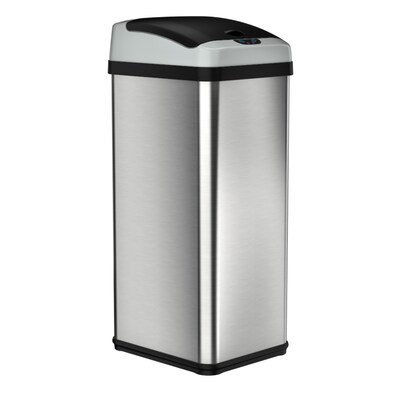 halo Stainless Steel Rectangular Extra-Wide Sensor Trash Can with AbsorbX Odor Control System, 13 Ga