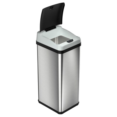 halo Stainless Steel Rectangular Extra-Wide Sensor Trash Can with AbsorbX Odor Control System, 13 Ga