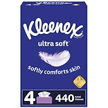 Kleenex Ultra Soft Facial Tissue, 3-Ply, 110 Tissues/Box, 4 Boxes/Pack (50240)
