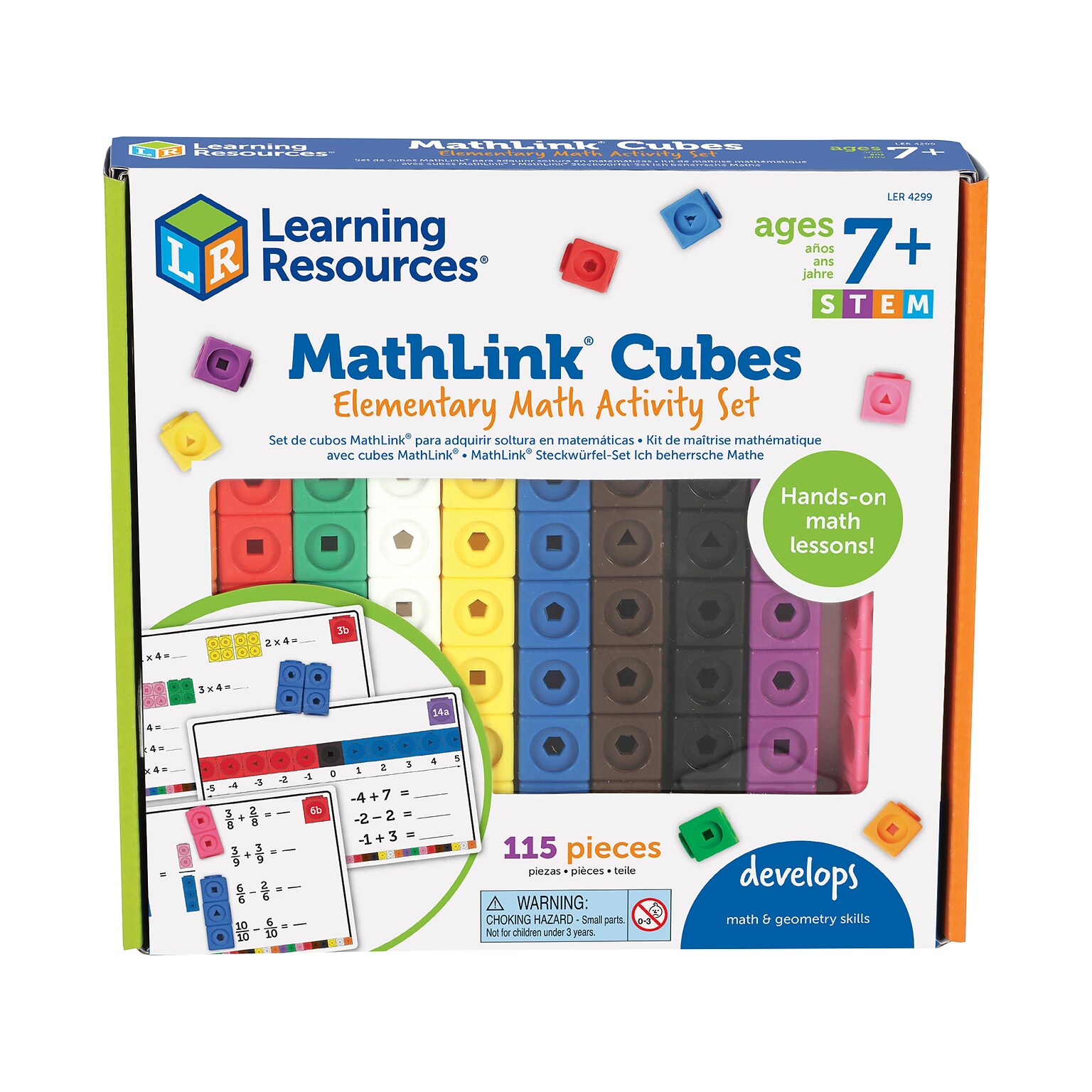 Learning Resources Mathlink Cubes Elementary Math Activity Set, Multicolor (LER 4299)