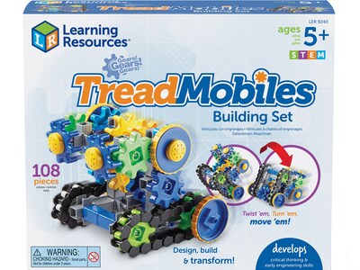 Learning Resources Gears! Gears! Gears! Treadmobiles, Assorted Colors (LER 9240)