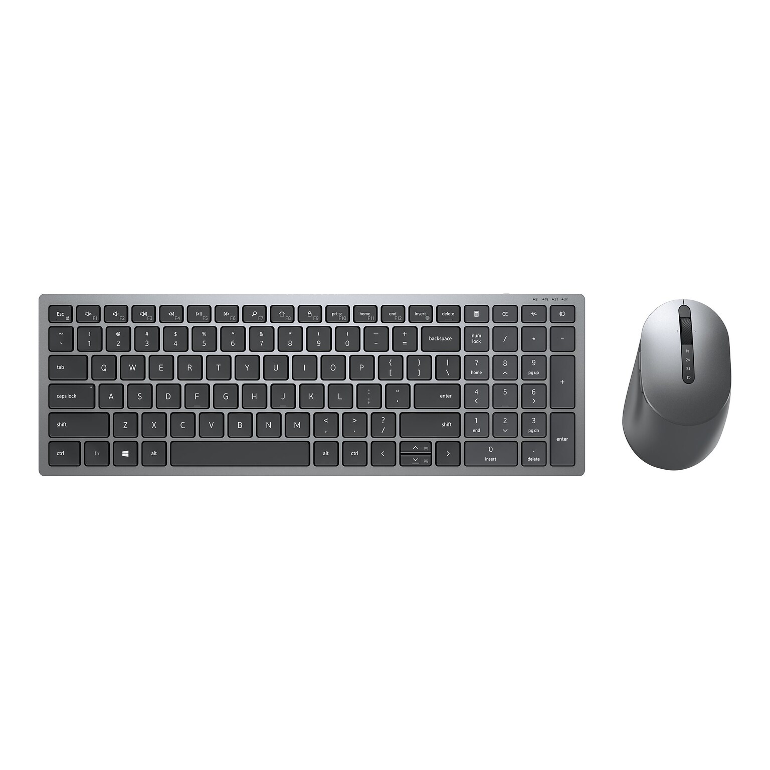Dell Multi-Device Wireless Keyboard and Combo Optical Mouse, Gray (KM7120W-GY)
