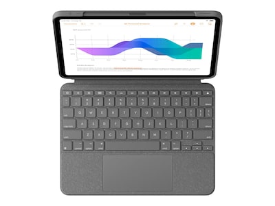 Logitech Combo Touch, Woven Fabric Keyboard Folio for 12.9 iPad Pro, Oxford Gray (920-010097)