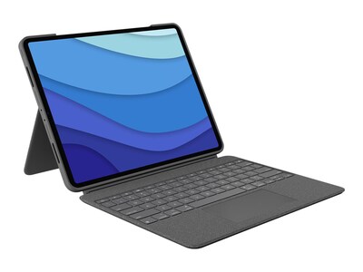 Logitech Combo Touch, Woven Fabric Keyboard Folio for 12.9 iPad Pro, Oxford Gray (920-010097)