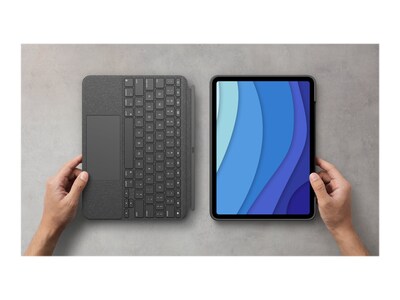 Logitech Combo Touch, Woven Fabric Keyboard Folio for 12.9" iPad Pro, Oxford Gray (920-010097)