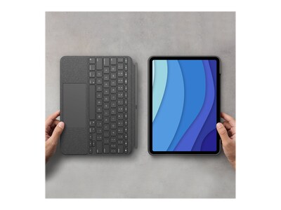 Logitech Combo Touch, Woven Fabric Keyboard Folio for 11" iPad Pro, Oxford Gray (920-010095)