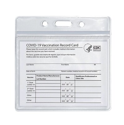 COSCO CDC Vaccine Cardholder, Clear, 10/Pack (074133)