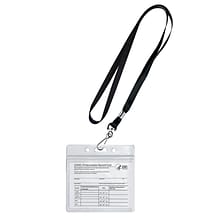 COSCO Black Lanyard and CDC Vaccine Cardholder, 10/Pack (074134KIT10)