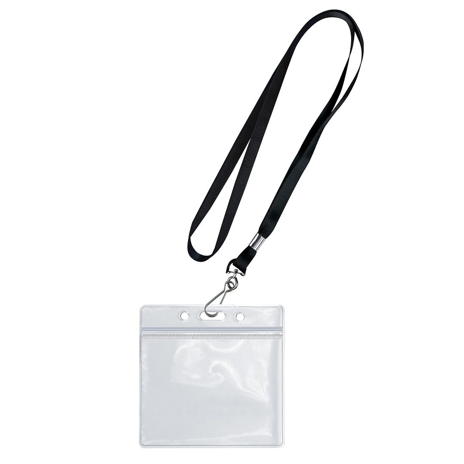 COSCO Black Lanyard and CDC Vaccine Cardholder, Clear 20/Pack (074134KIT20)