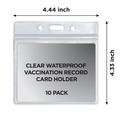 COSCO Black Lanyard and CDC Vaccine Cardholder, 10/Pack (074134KIT10)