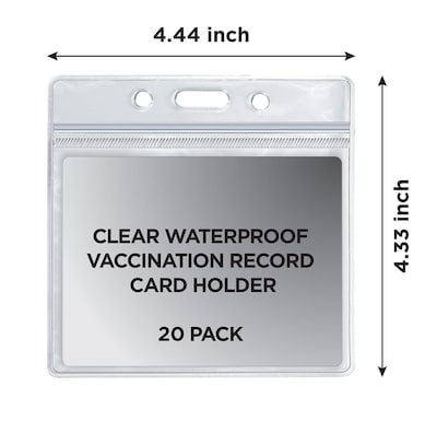 COSCO Black Lanyard and CDC Vaccine Cardholder, Clear 20/Pack (074134KIT20)