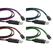 Color Lightening Data Sync Charging Micro USB Cable Red Green Blue Purple