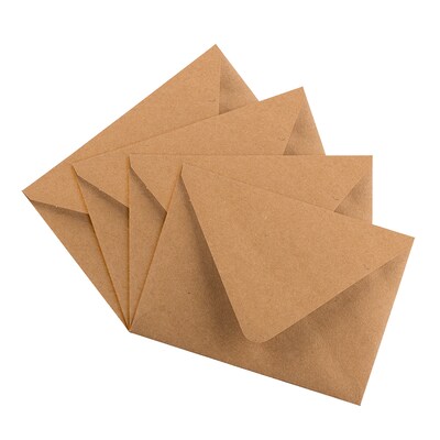 JAM Paper® A2 V-Flap Invitation Envelopes, 4.375 x 5.75, Brown Kraft Paper Bag, 25/Pack (63134656)