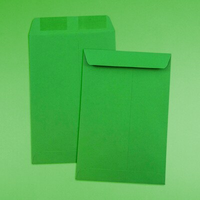 JAM Paper 6" x 9" Open End Catalog Colored Envelopes, Green Recycled, 10/Pack (88103B)