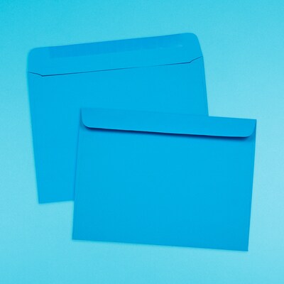 JAM Paper 9 x 12 Booklet Colored Envelopes, Blue Recycled, 25/Pack (5156774)