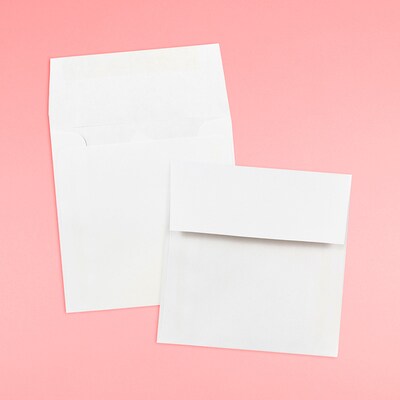 JAM Paper® 5 x 5 Square Invitation Envelopes, White, 100/Pack (28414B)