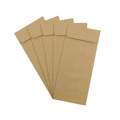 JAM Paper #14 Kraft Policy Business Envelopes, 5 x 11.5, Brown Kraft Paper Bag, 25/Pack (36317569)