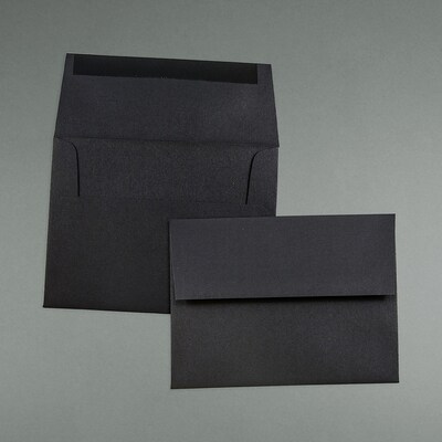 JAM Paper A2 Invitation Envelopes, 4.375 x 5.75, Black Linen, 25/Pack (64345)