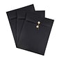 JAM Paper® 9 x 12 Open End Catalog Envelopes with Button and String Closure, Black Linen, 25/Pack (1261607)