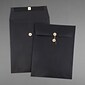 JAM Paper® 9 x 12 Open End Catalog Envelopes with Button and String Closure, Black Linen, 25/Pack (1261607)