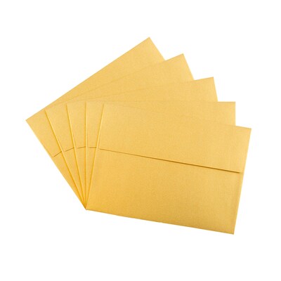 JAM Paper A7 Metallic Invitation Envelopes, 5.25 x 7.25, Stardream Gold, 25/Pack (GCST708)