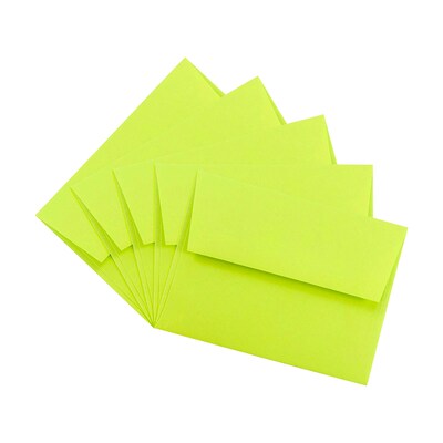 JAM Paper A2 Colored Invitation Envelopes, 4.375 x 5.75, Ultra Lime Green, 25/Pack (WDBH610)