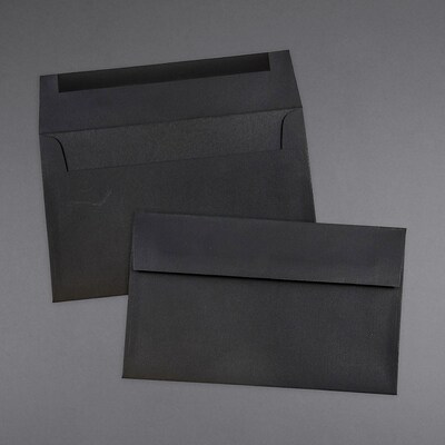 JAM Paper A9 Invitation Envelopes, 5.75 x 8.75, Black Linen, 50/Pack (900906807I)