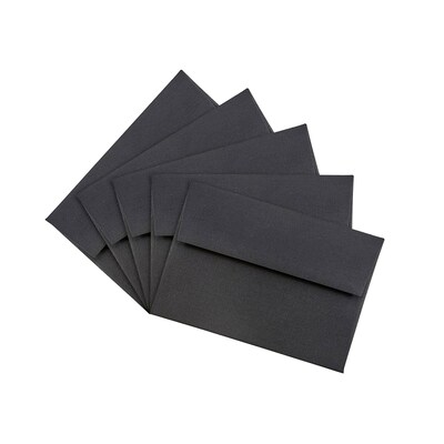 JAM Paper 4Bar A1 Invitation Envelopes, 3.625 x 5.125, Black Linen, 50/Pack (900919196I)