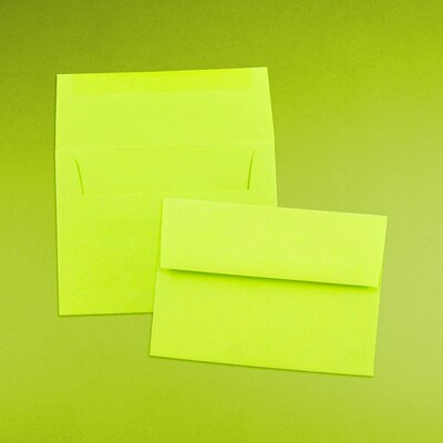 JAM Paper A6 Colored Invitation Envelopes, 4.75 x 6.5, Ultra Lime Green, 50/Pack (52610I)