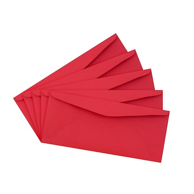 JAM Paper #9 Business Colored Envelopes, 3.875 x 8.875, Red Recycled, 25/Pack (1532900)