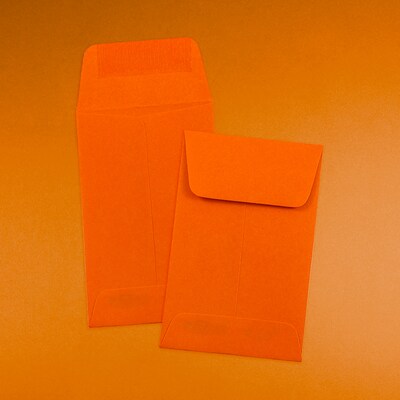 JAM Paper #1 Coin Business Colored Envelopes, 2.25 x 3.5, Orange Recycled, 50/Pack (352627815I)