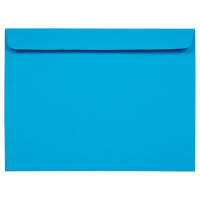 JAM Paper 9 x 12 Booklet Colored Envelopes, Blue Recycled, 100/Pack (5156774c)